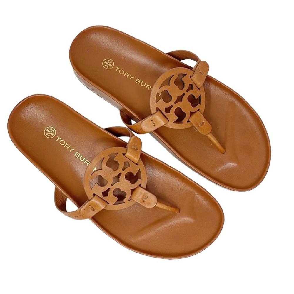 Tory Burch Miller Cloud Sandal in Aged Camello Brown